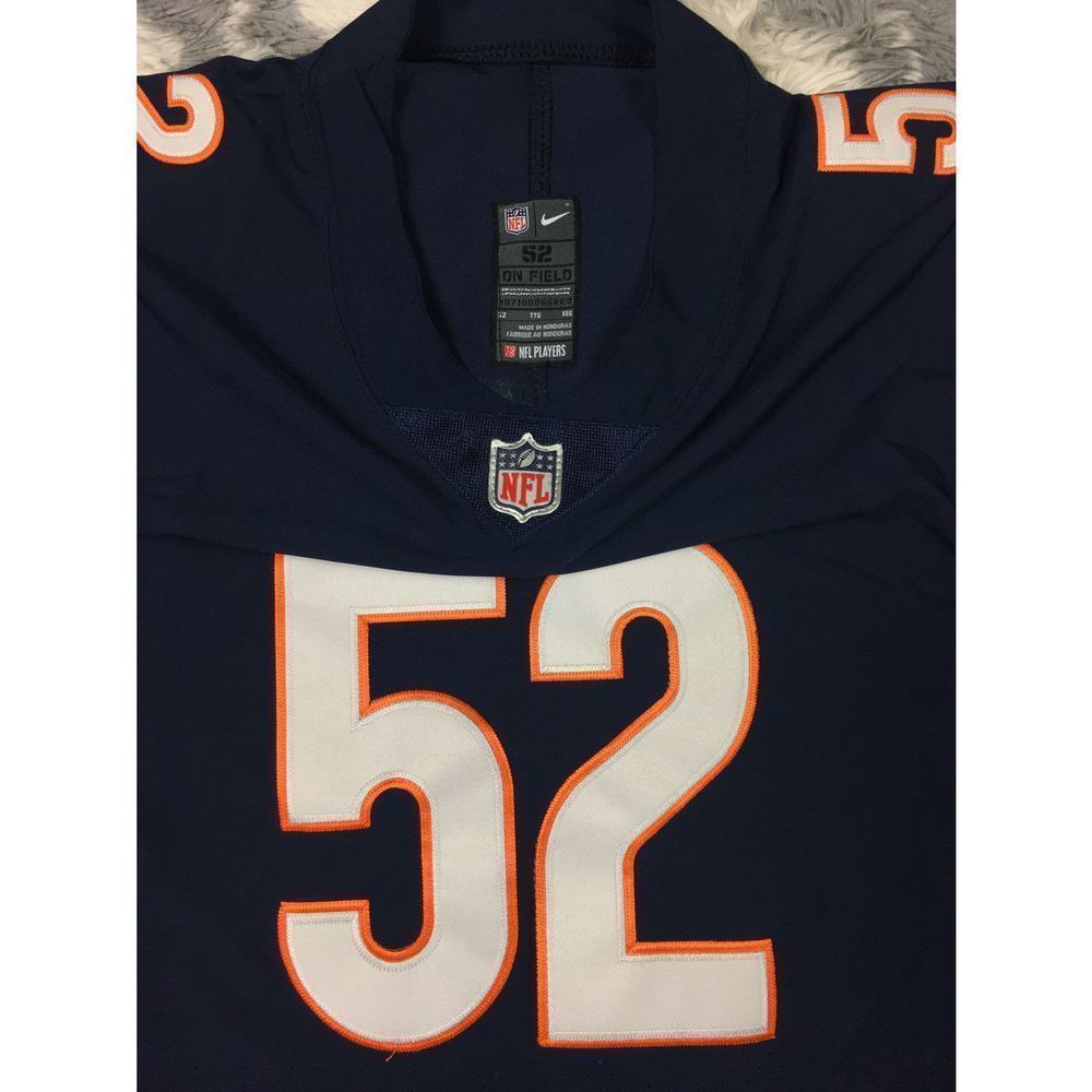 Chicago Bears Khalil Mack Nike Navy Vapor Elite Jersey Size 52 Used - Picture 4 of 8